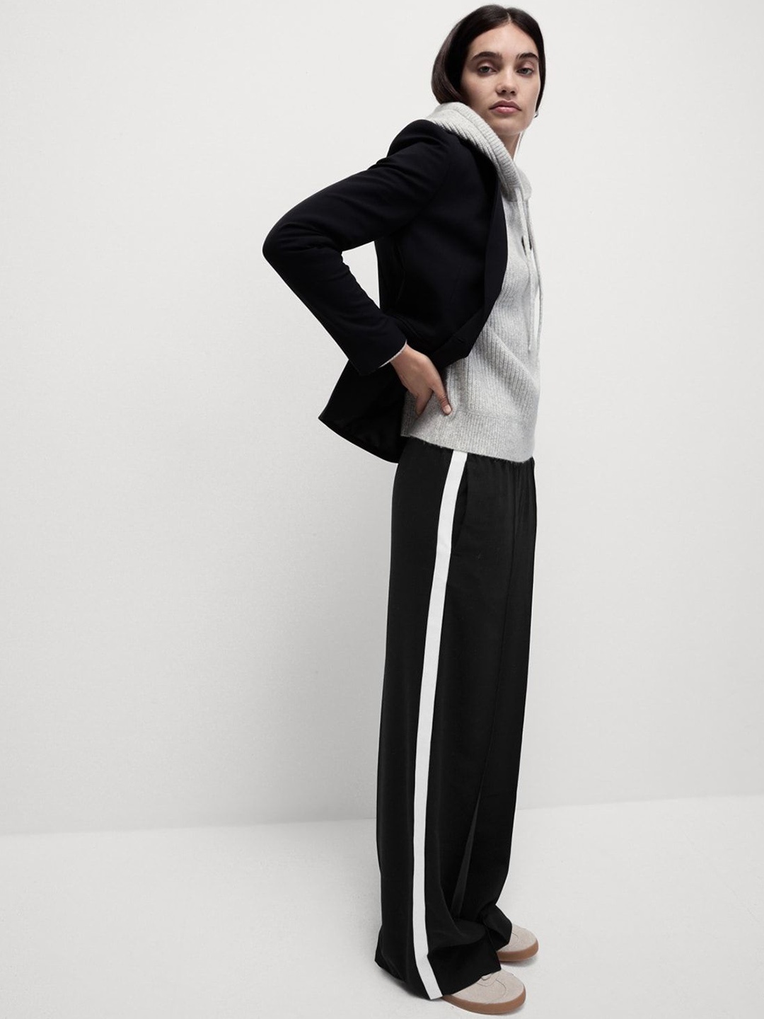 

Marks & Spencer Women Regular Fit High-Rise Trousers, Black