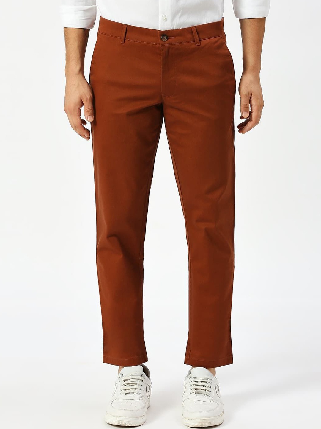 

Basics Men Tapered Fit Trousers, Brown