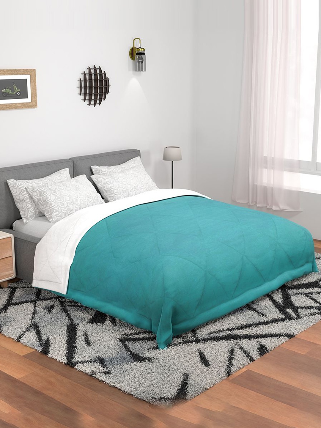 

Kuber Industries Teal & Grey Mild Winter 300 GSM Double Bed Comforter