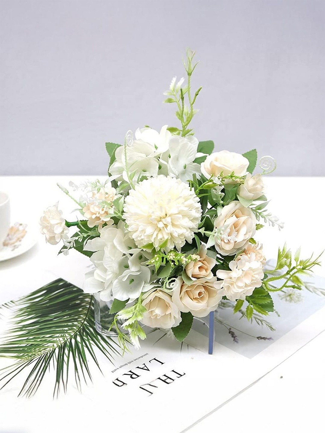 

Ekhasa White & Green Rose, Chrysanthemum, Daisy Artificial Flowers