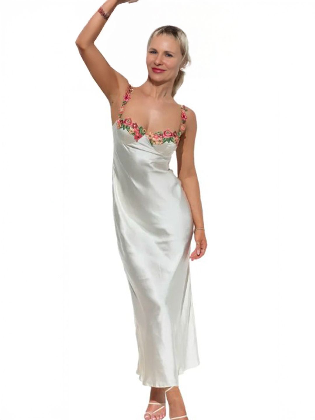 

StyleCast Women Floral Embroidered Maxi Dress, White