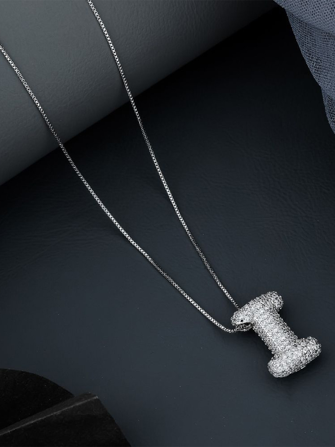 

SKY SHOPPERS Unisex Silver-Plated Cubic Zirconia Studded Chain