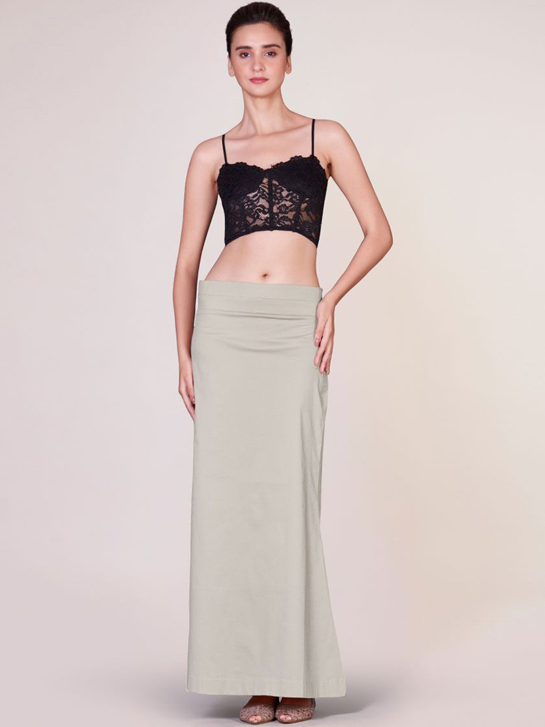 

I AM BY DOLLY JAIN D'Coat Simple With Extender Pettocoat Saree Shapewear, Grey