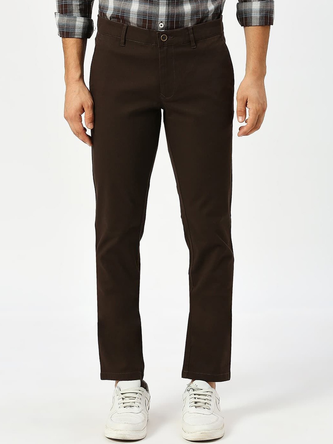 

Basics Men Tapered Fit Trousers, Brown