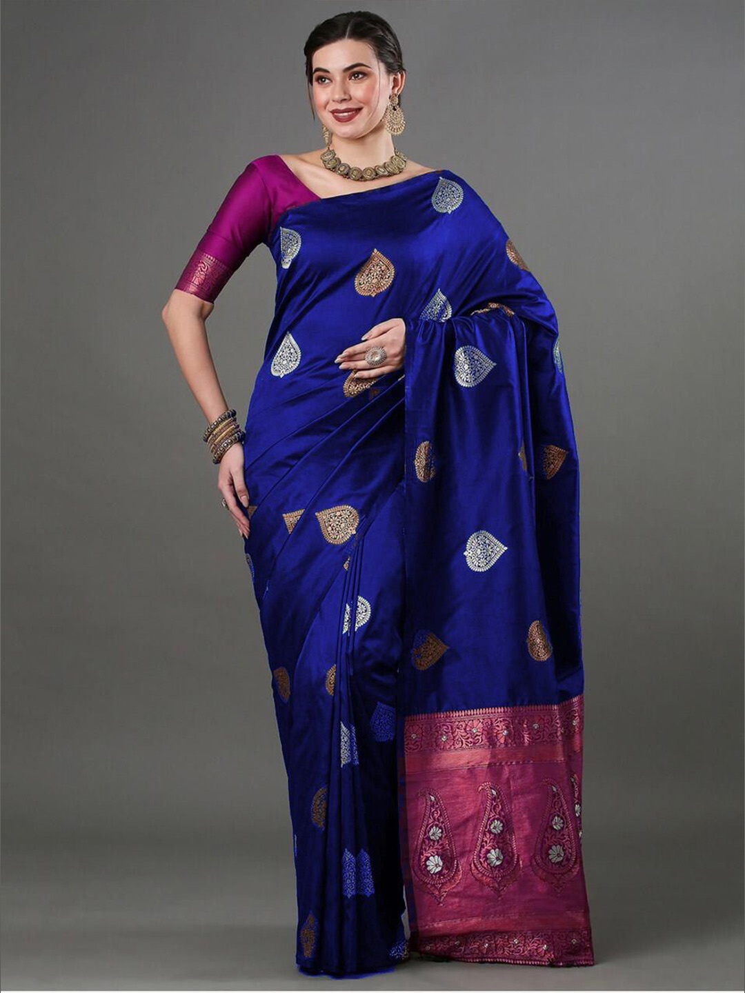 

Visit Wear Woven Design Pure Silk Banarasi Saree, Blue