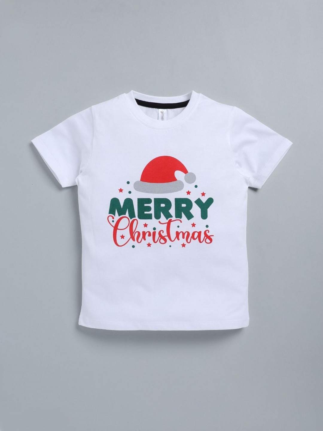 

Ginie Boys Typography Printed Cotton T-shirt, White