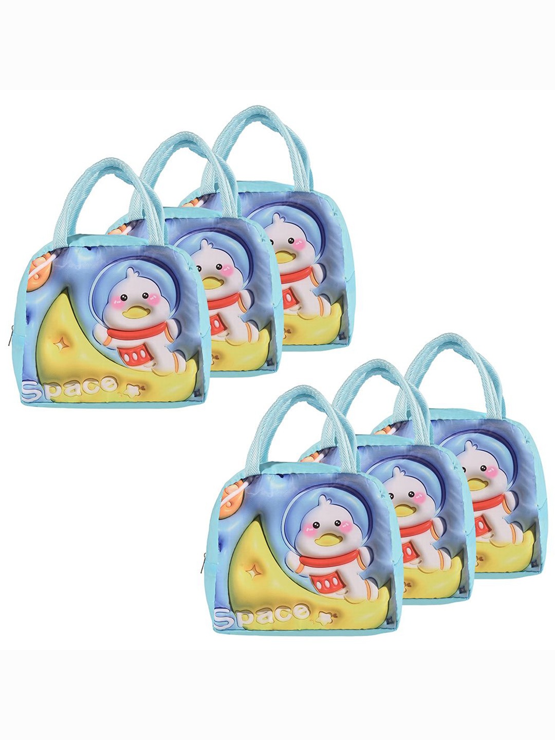 

Kuber Industries Set of 6 Other Prints Lunch Bags Travel Accessory, Blue