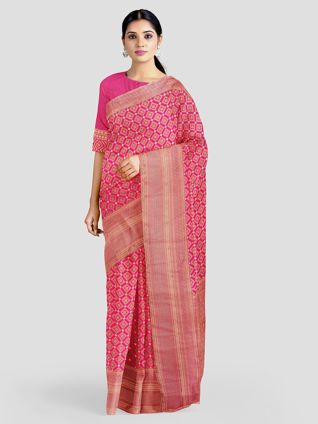 

Visit Wear Ethnic Motifs Woven Design Zari Pure Silk Banarasi Saree, Peach