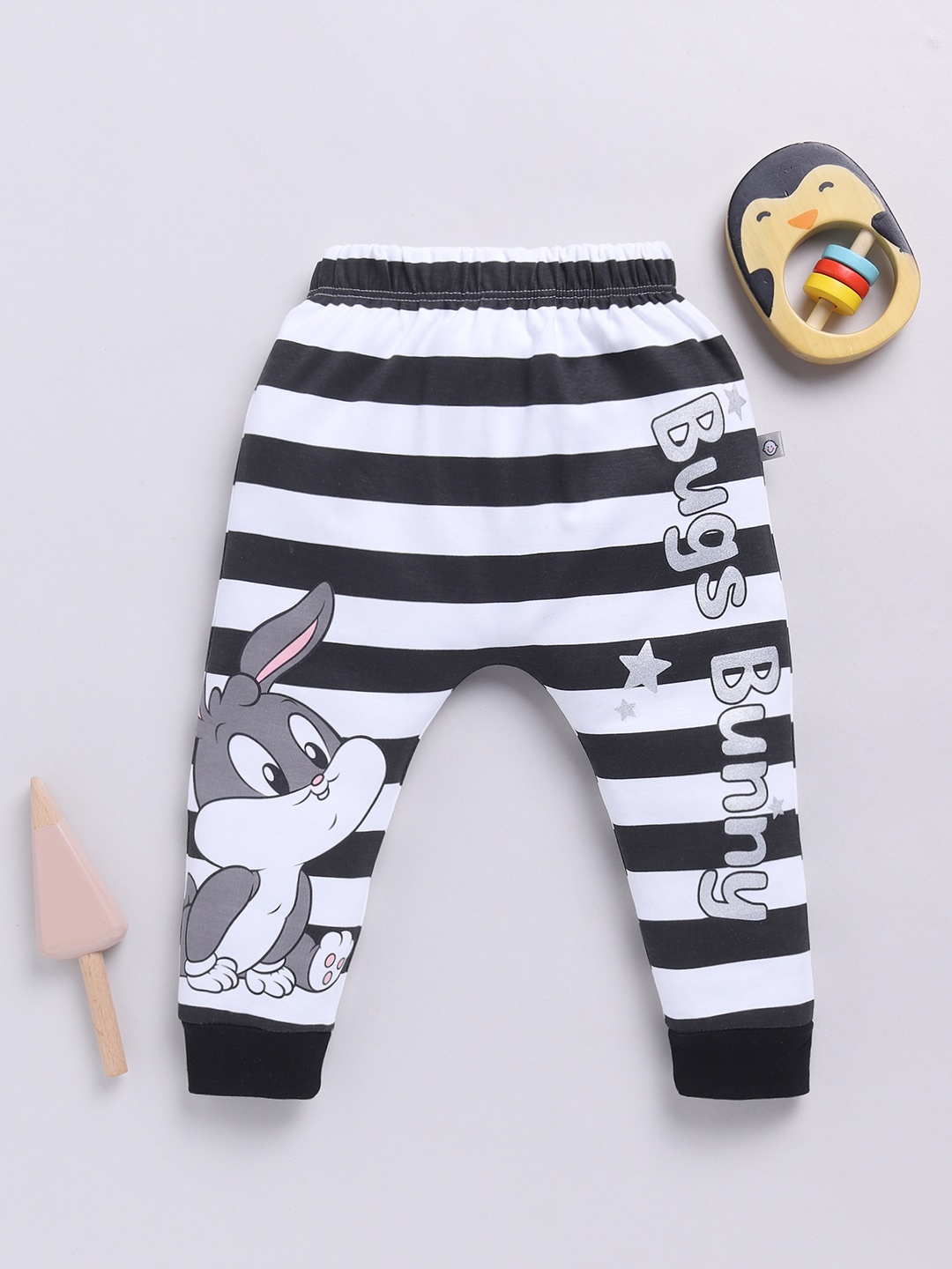 

YK X Tinyo Infant Girls Bugs Bunny Printed Pure Cotton Diaper Pants, Black