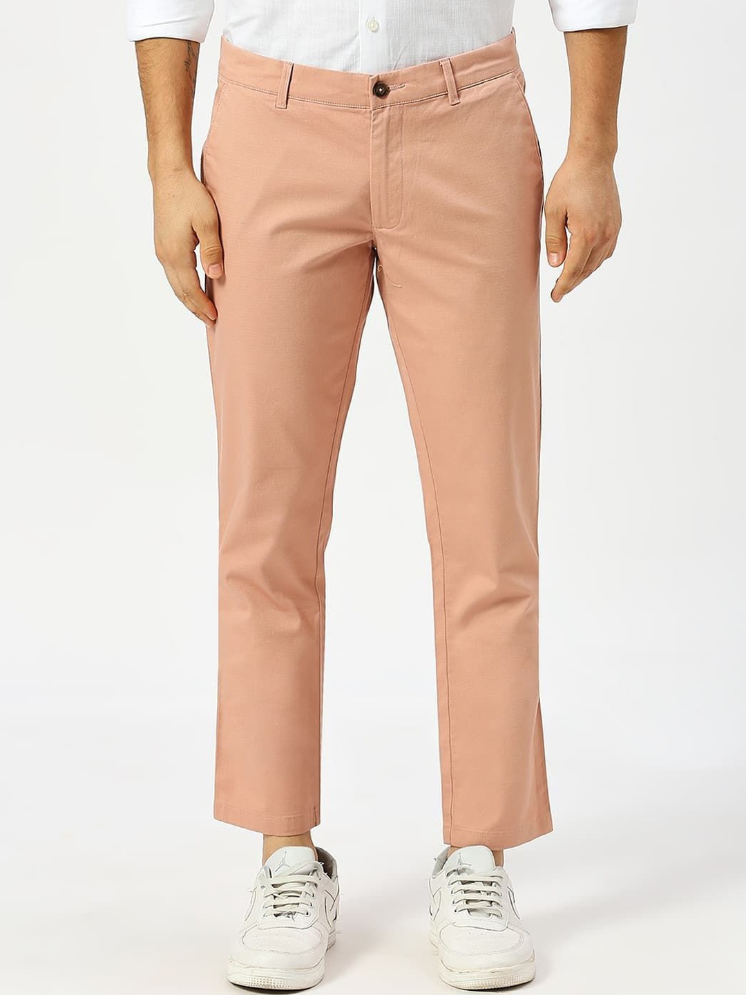 

Basics Men Tapered Fit Trousers, Pink