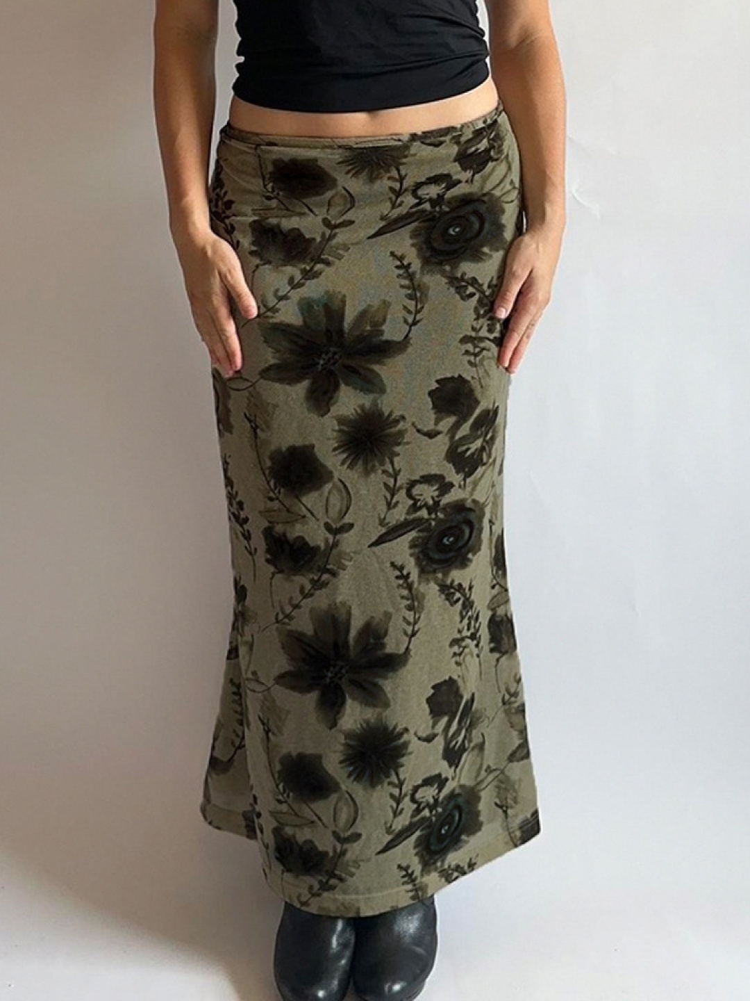 

LULU & SKY Women Printed A-Line Maxi Skirt, Green