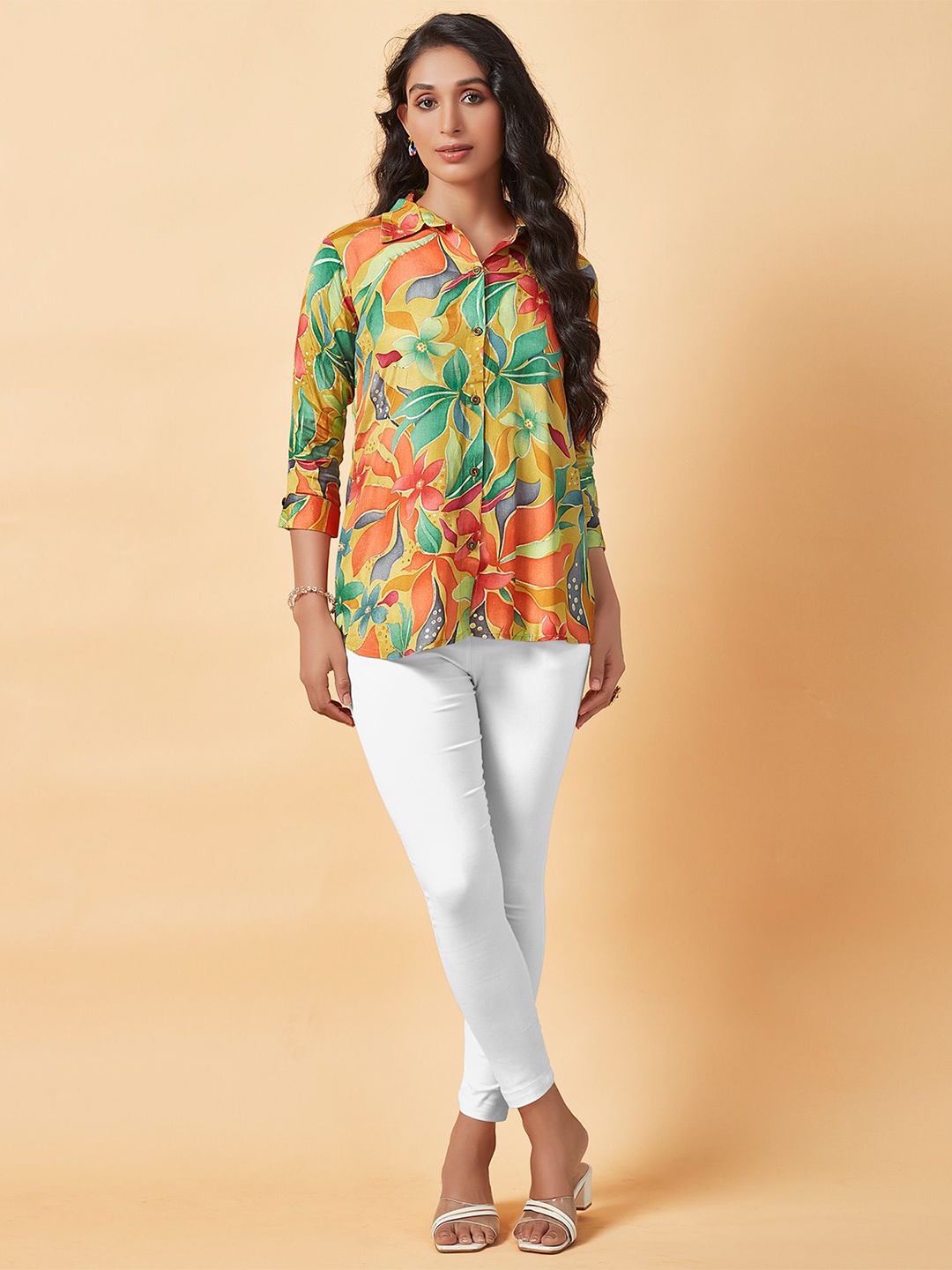 

Peachmode Floral Print Top, Multi