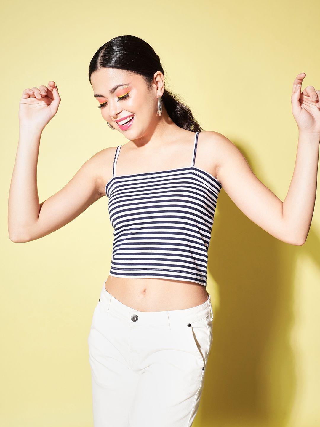 

BAESD Striped Cotton Top, White