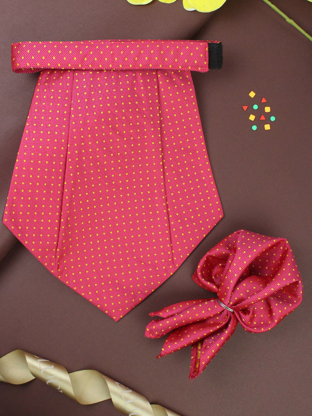 

PELUCHE Men Printed Cravat, Pink