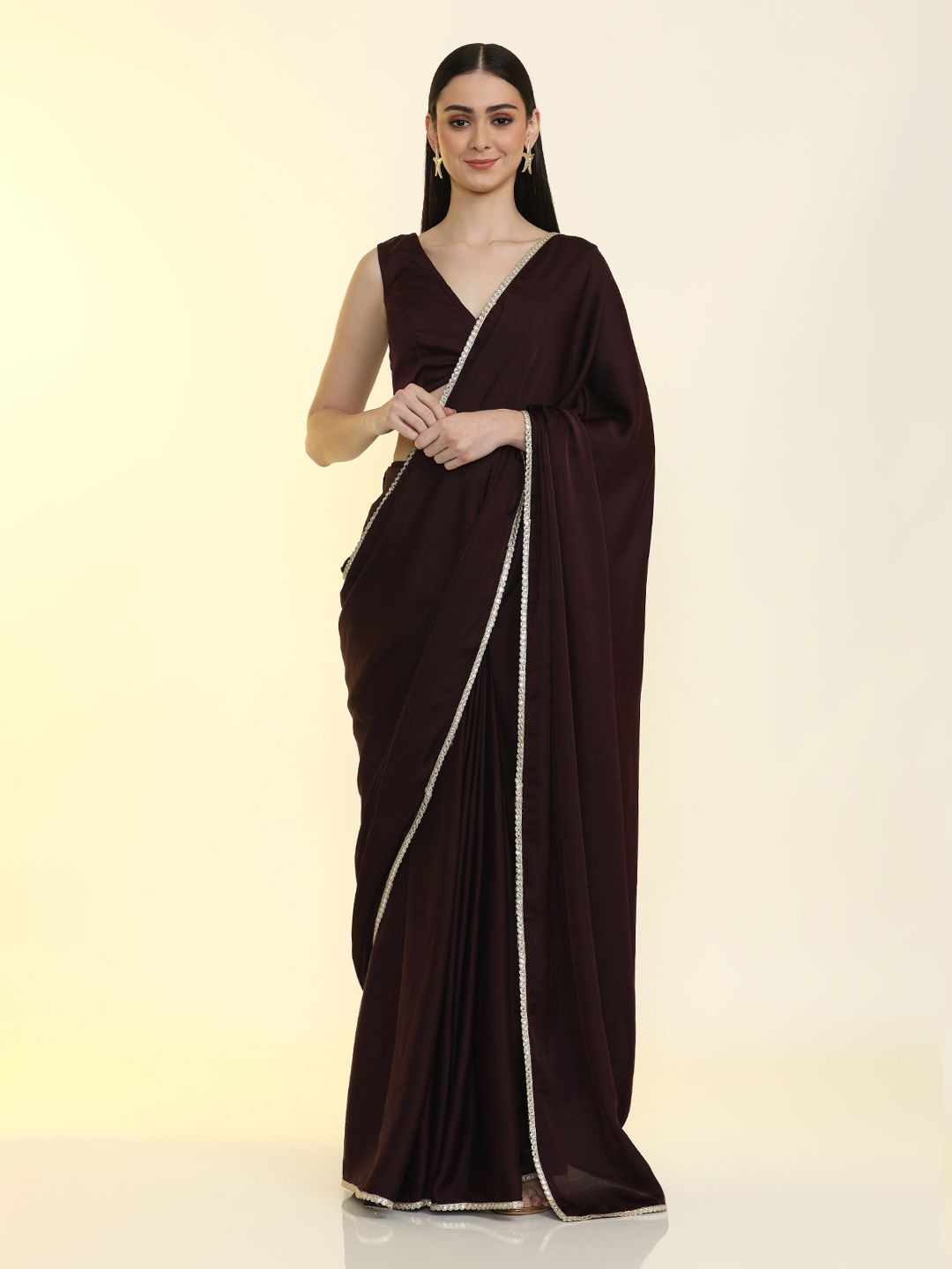

Jaipur Kurti Gotta Patti Ready to Wear Saree, Burgundy
