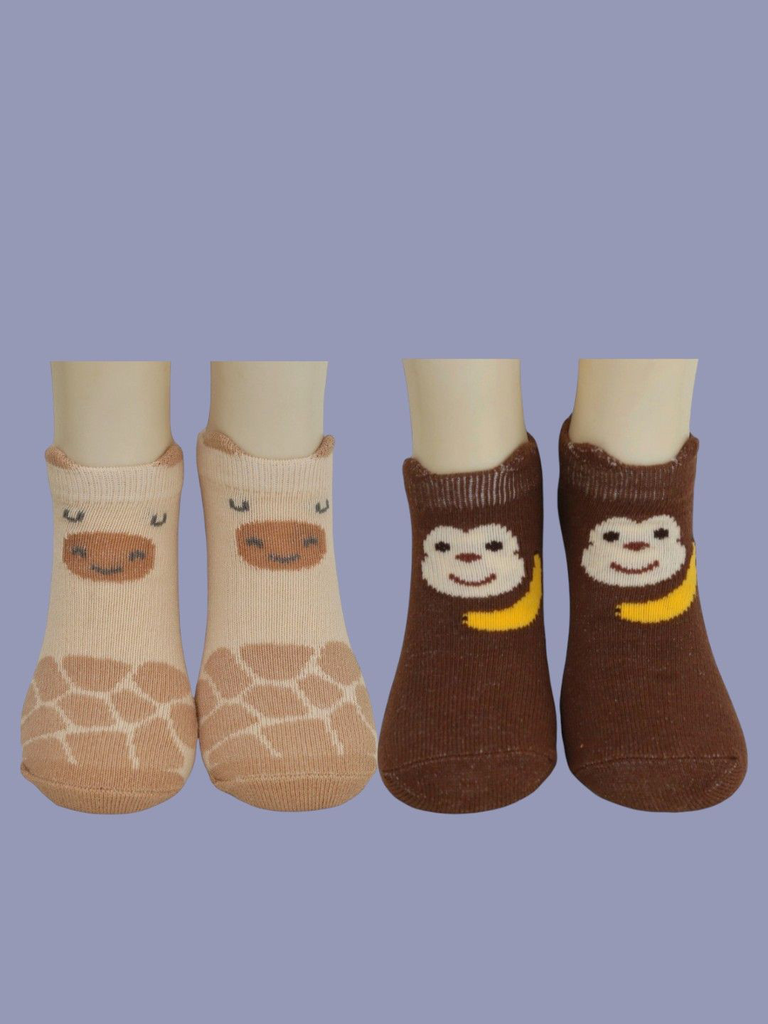 

Yellow Bee Boys Pack Of 2 Patterned Cotton Ankle Length Socks, Brown