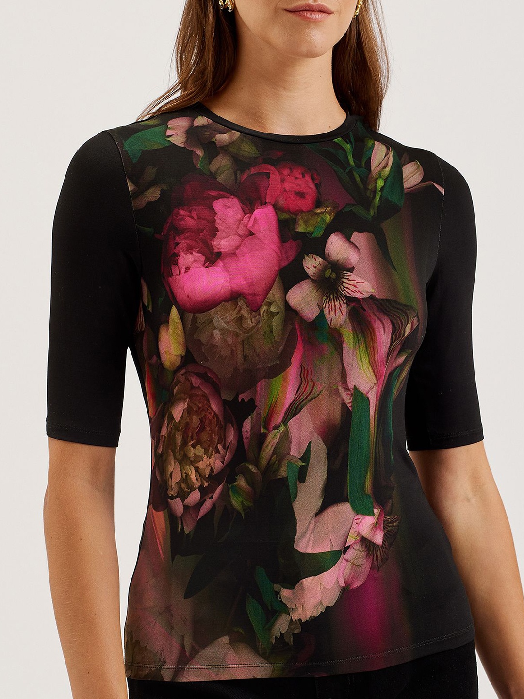 

Ted Baker Floral Print Top, Black