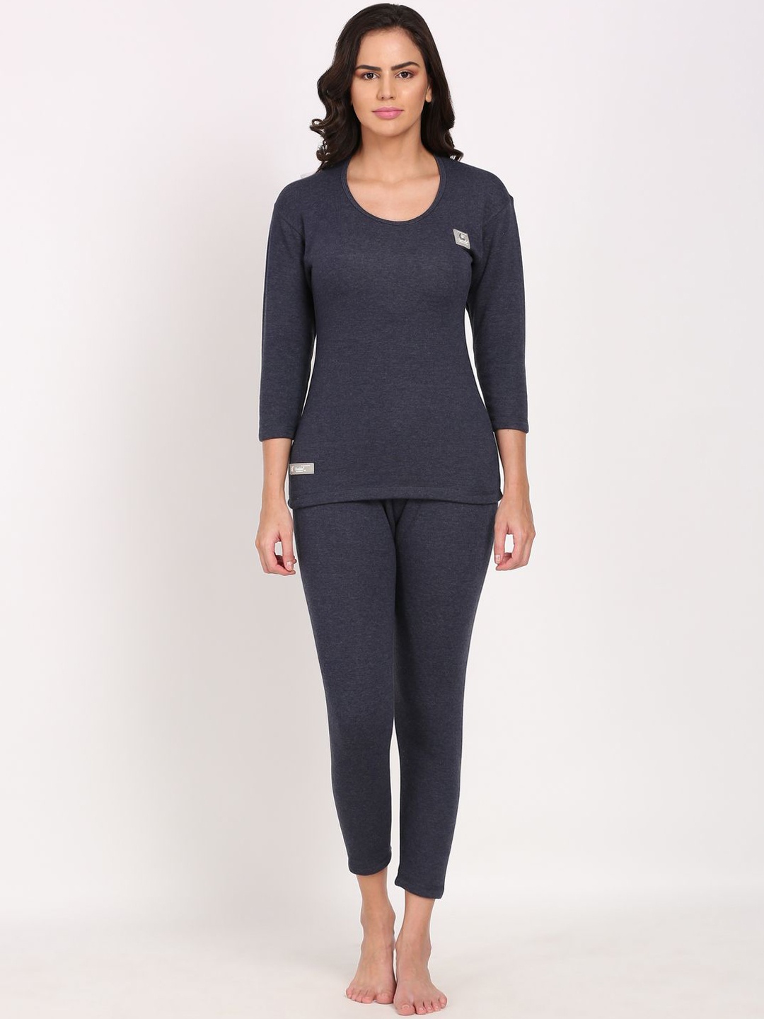 

OOSHIN UK Round Neck Thermal Set, Navy blue