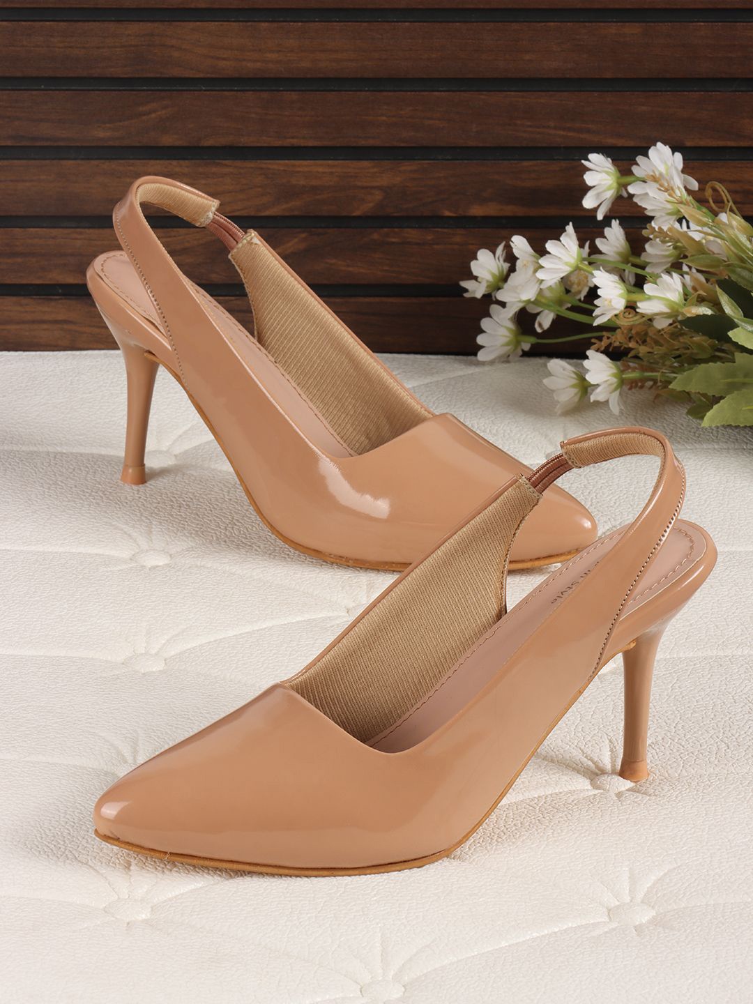 

Sole Saga Stiletto Sandals, Beige