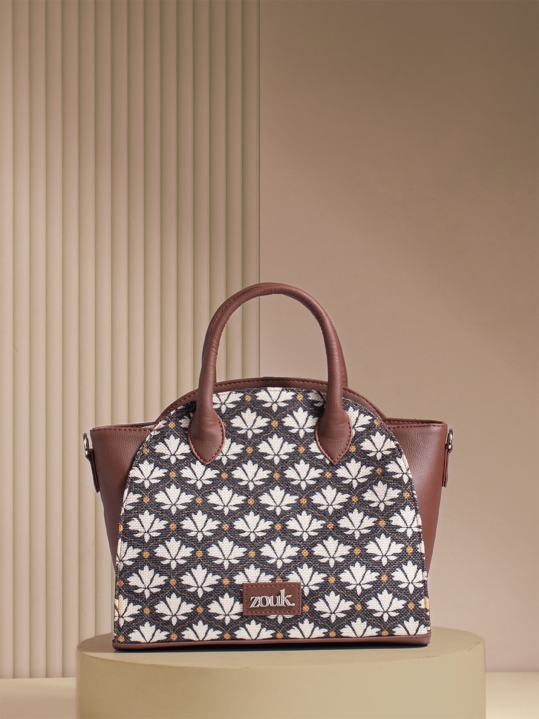 

ZOUK Women Floral Printed Swagger Handheld Bag, Olive