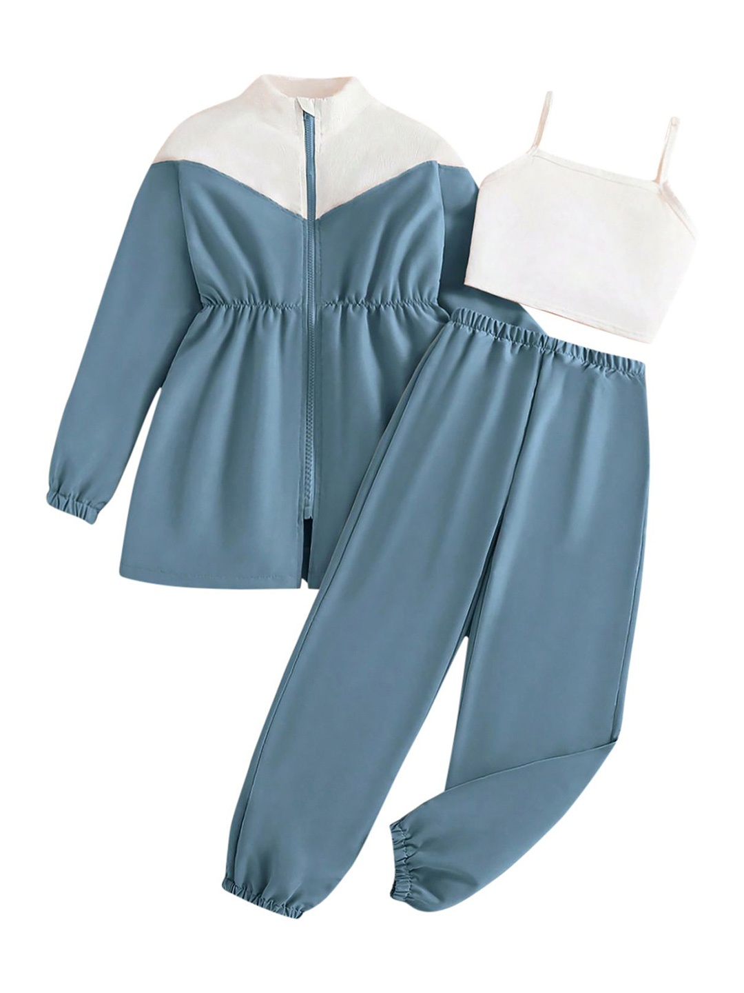 

StyleCast x Revolte Girls Colourblocked Long Sleeves Top & Waistcoat with Pyjamas, Blue