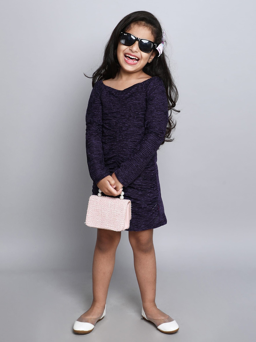 

taffykids Striped T-shirt Dress, Violet