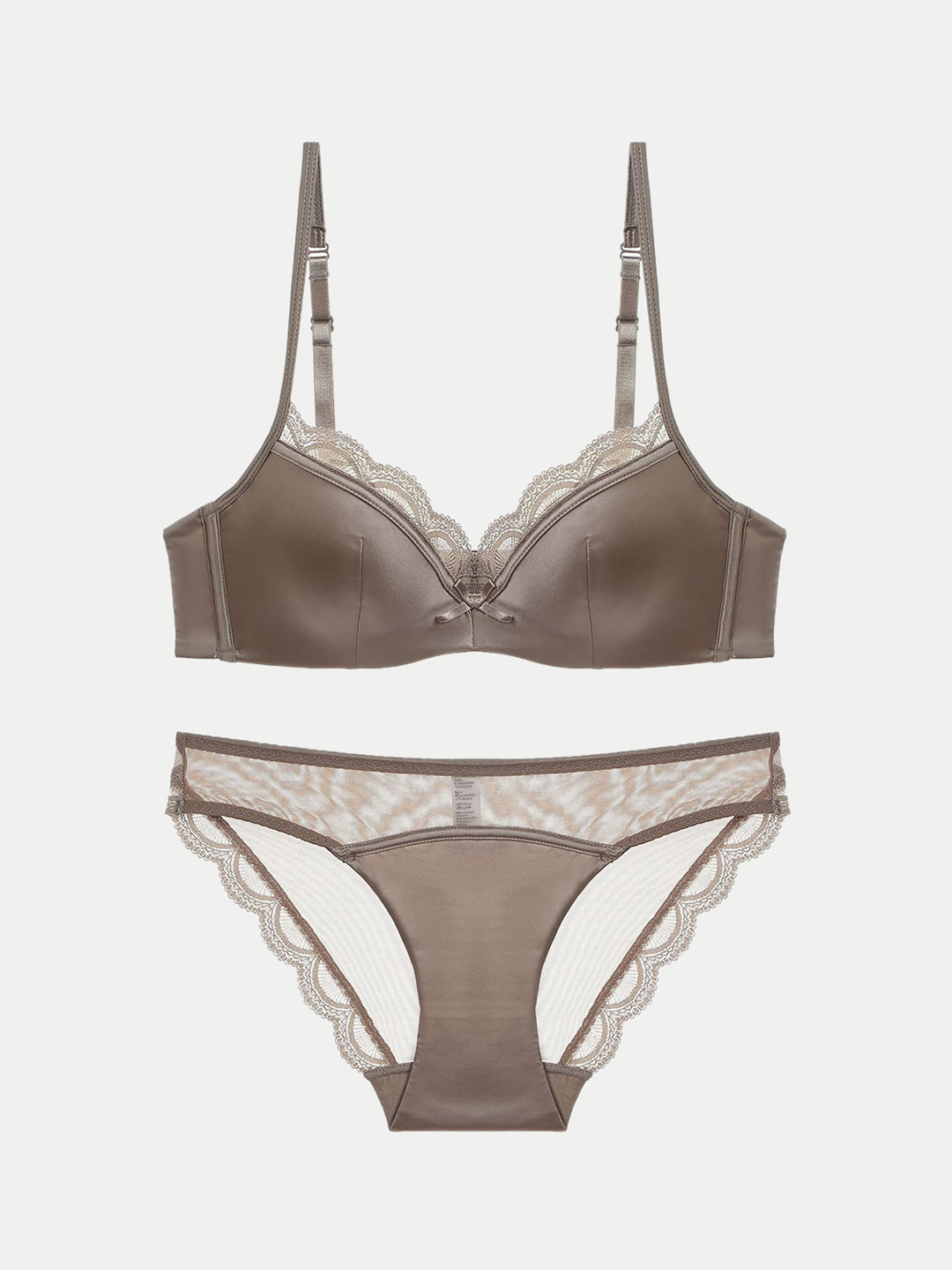 

LULU & SKY Self Design Lightly Padded Lingerie Set CL-8820-BROWN