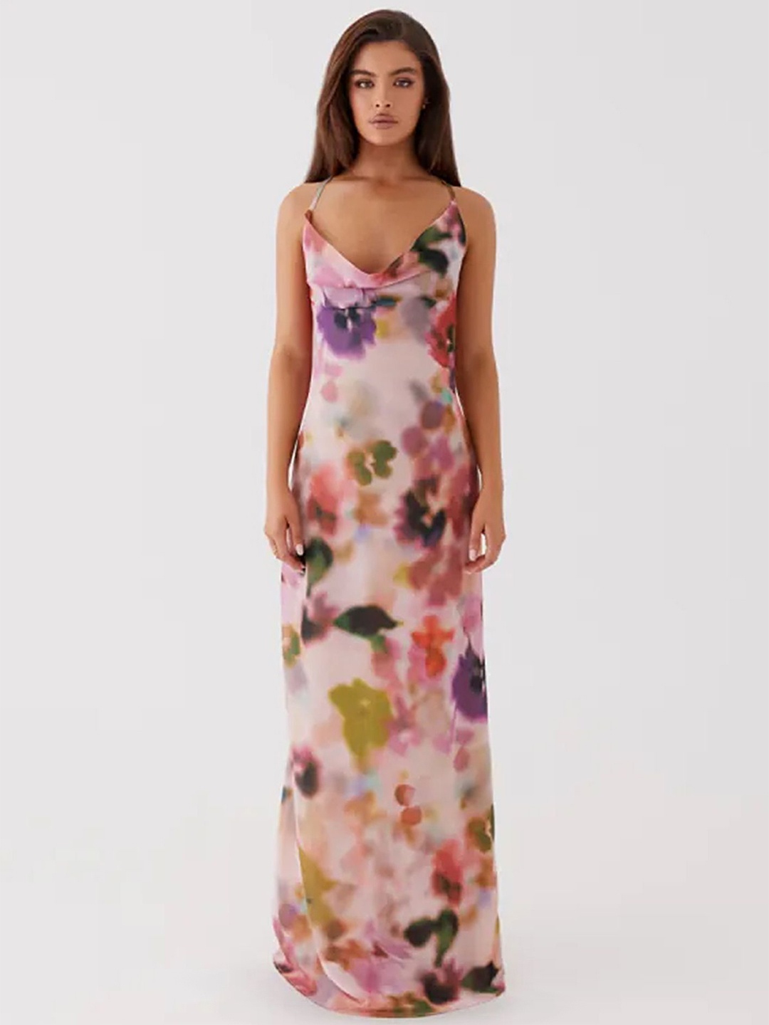 

LULU & SKY Tie and Dye Print Maxi Dress, Pink