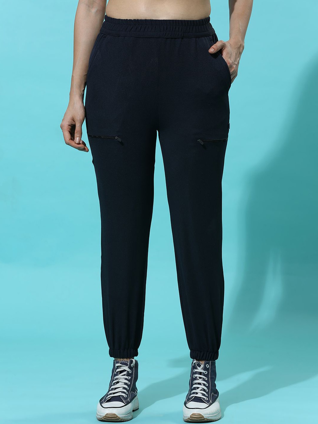 

HERE&NOW Women High-Rise Trousers, Black