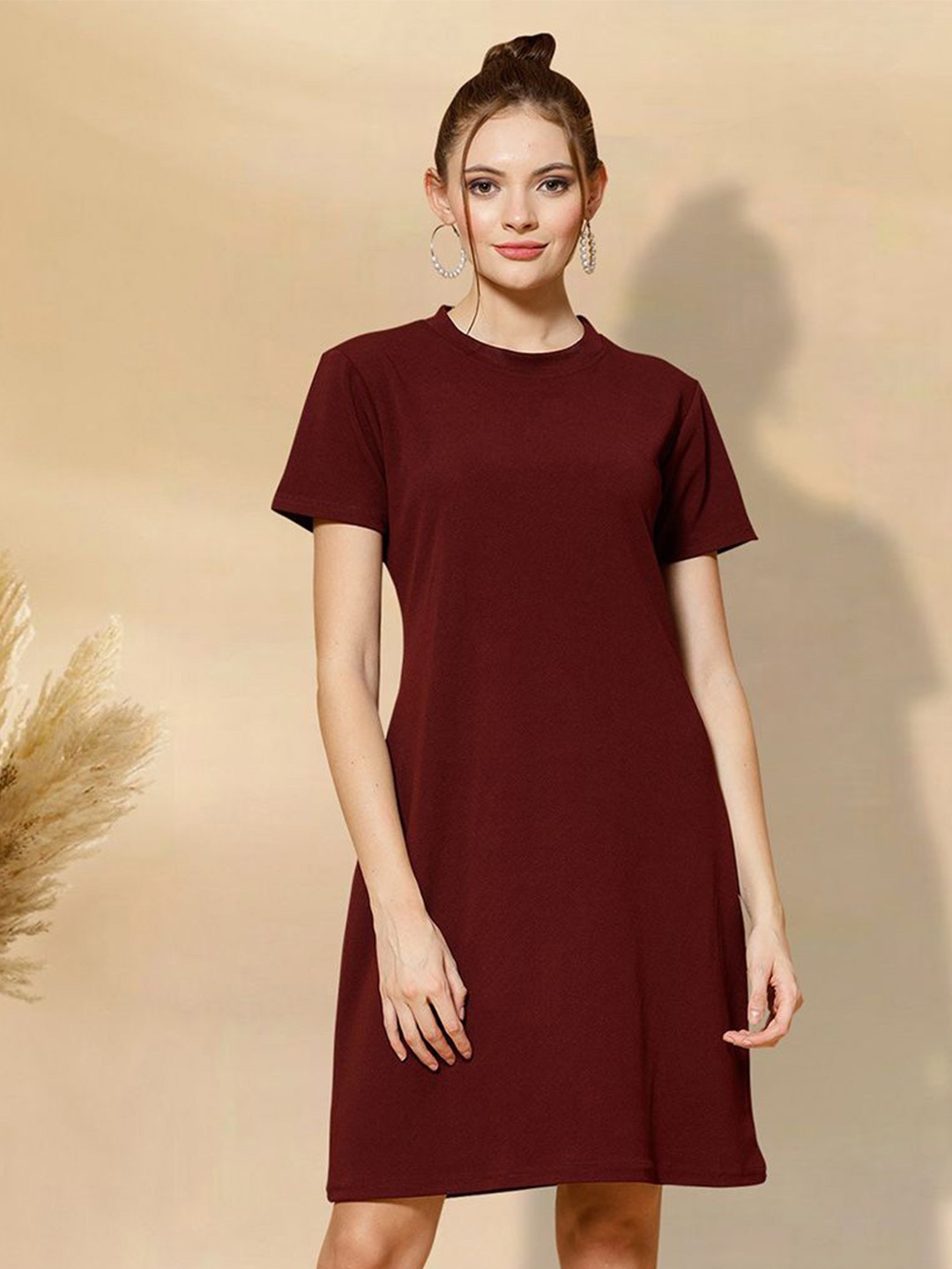 

BAESD Applique Fit & Flare Dress, Maroon
