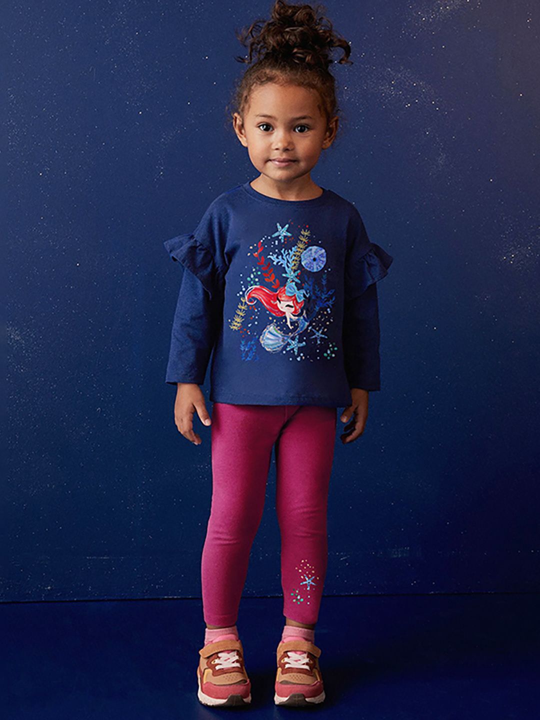 

JC SPARKLE Girls Printed Pure Cotton Sweatshirt With Leggings, Blue