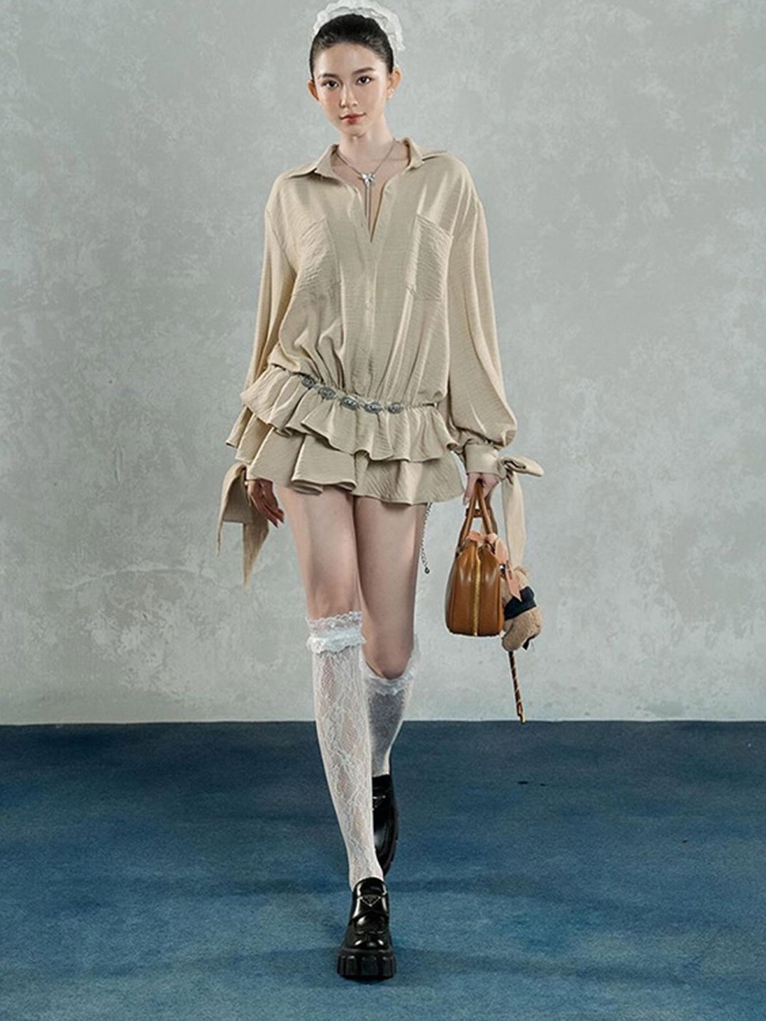 

LULU & SKY A-Line Mini Dress, Khaki