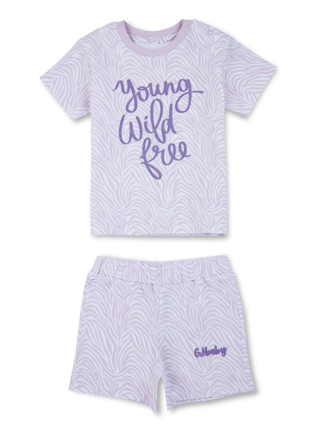 

GJ baby Girls Printed Short Sleeves T-shirt with Shorts, Pink