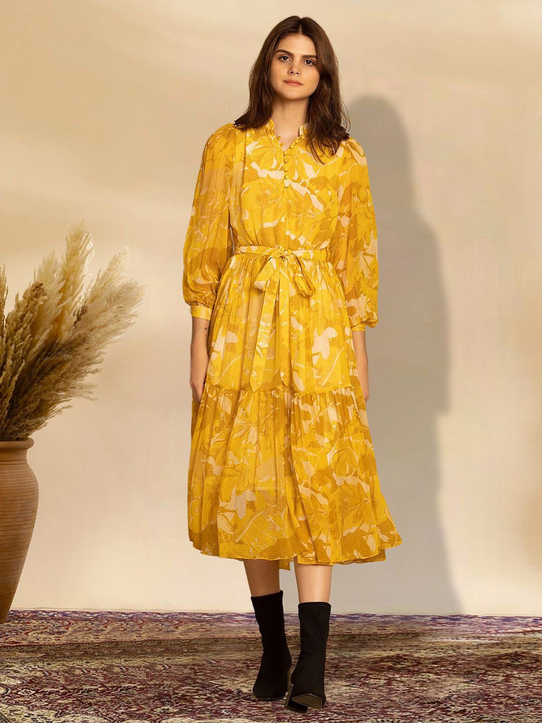 

BAESD Floral Print Applique Fit & Flare Dress, Multi
