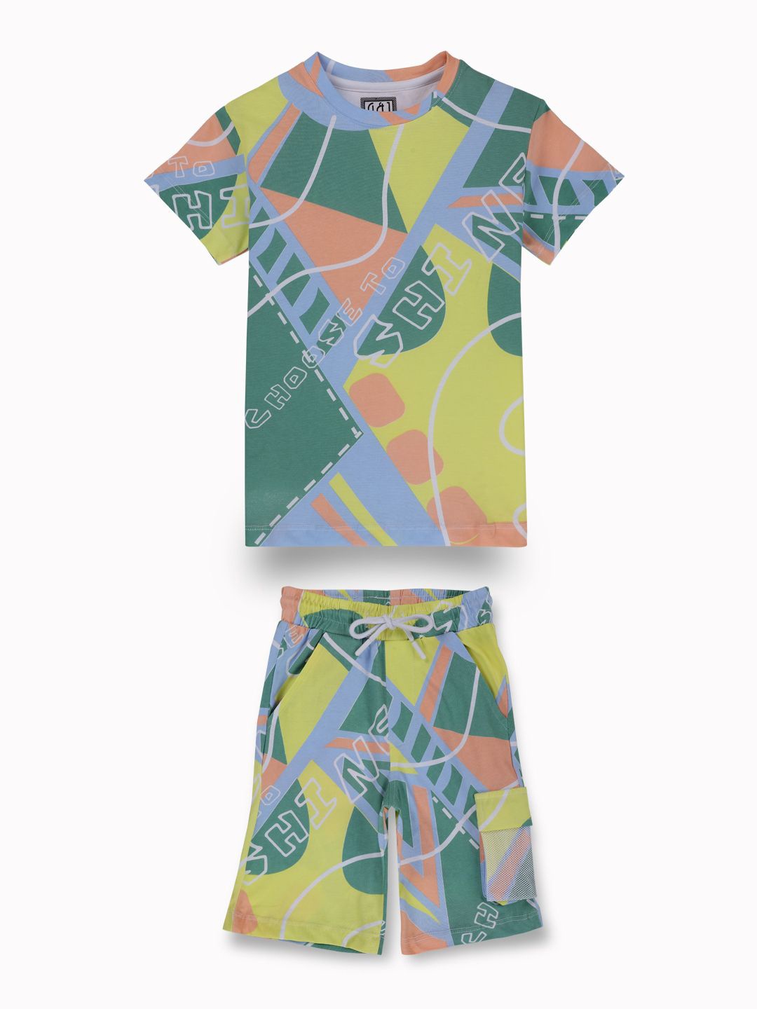 

Gini and Jony Boys Printed Short Sleeves T-shirt with Shorts, Green