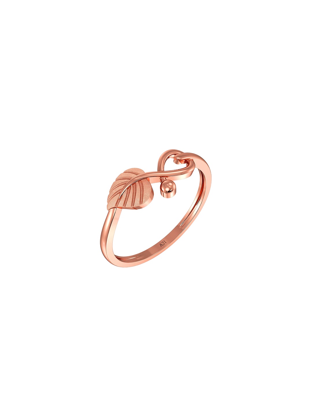 

Joyalukkas Women Heart-Leaf Design Gold Ring, Rose gold