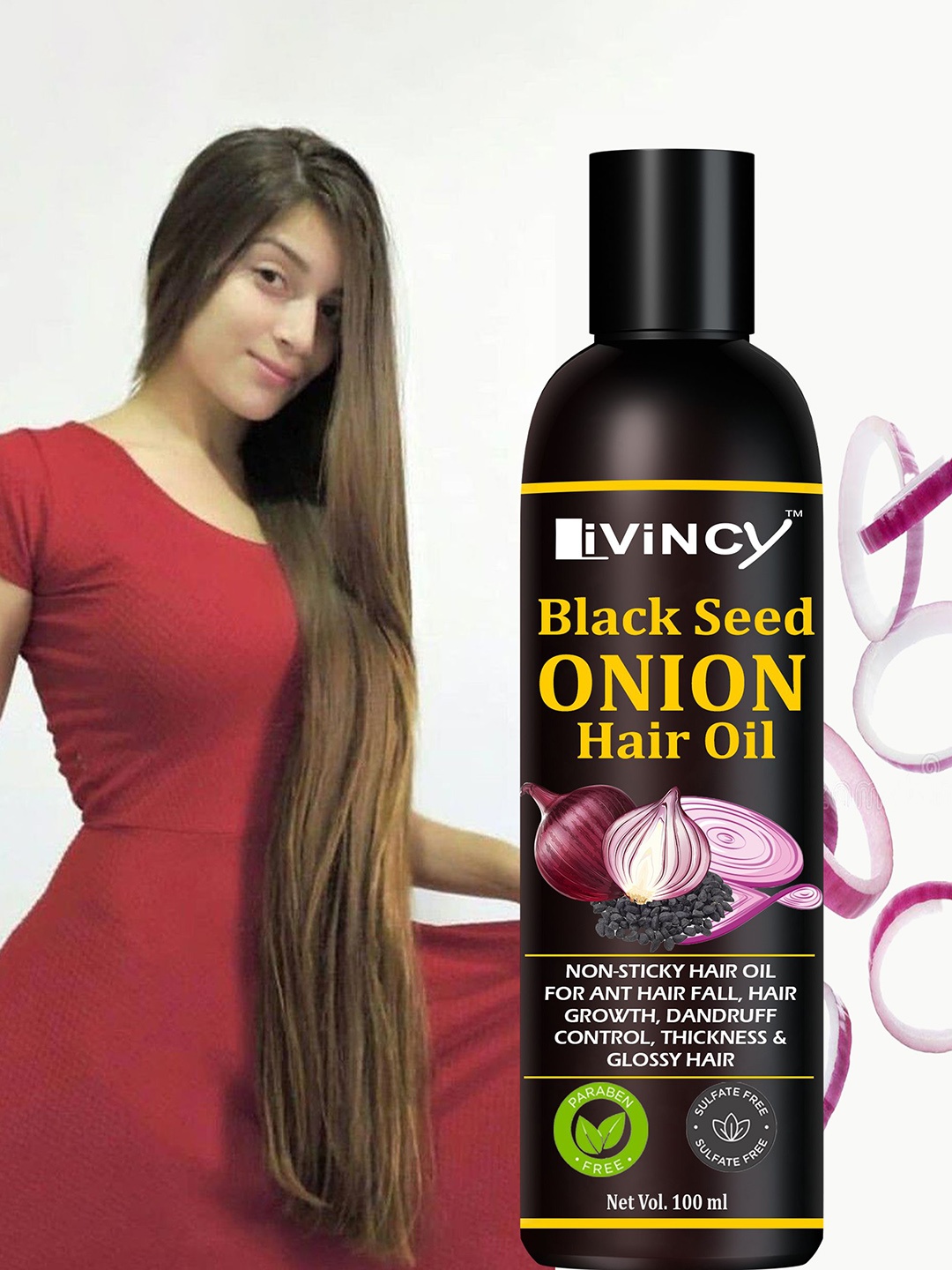 

LIVINCY Black Seed Onion Hair Oil - 100 ml, Transparent