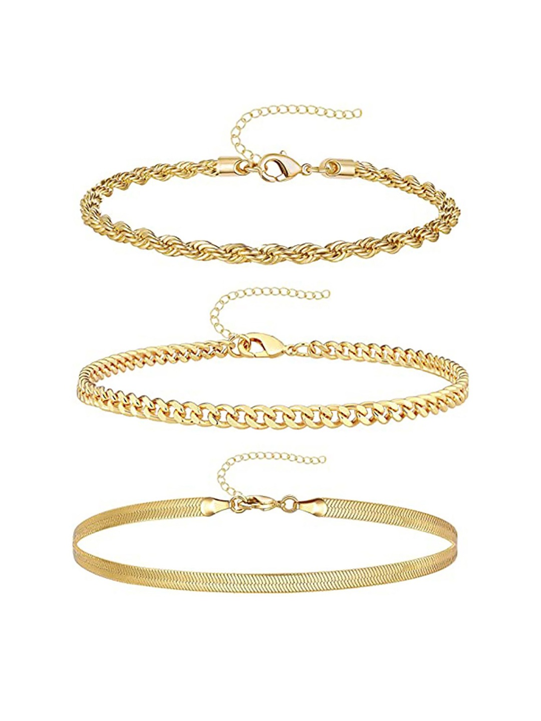 

StyleCast x Revolte Women 3 Gold-Plated Link Bracelet
