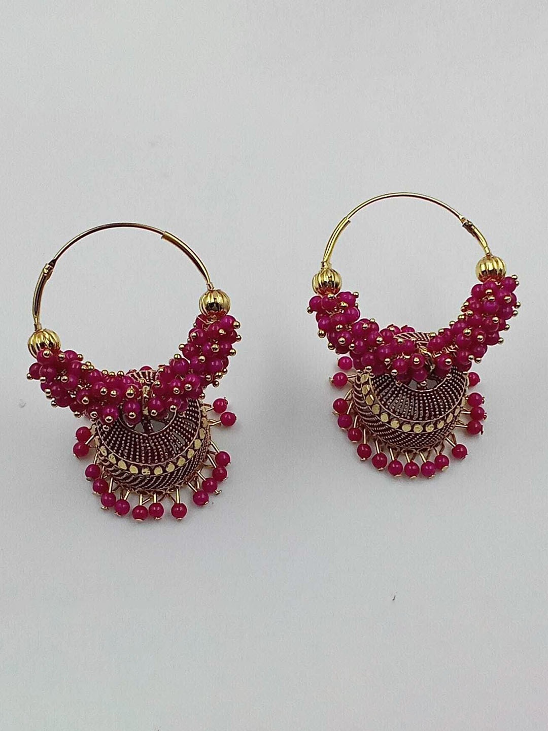 

JMBW INTERNATIONAL Gold-Plated Big Round Jhumkas