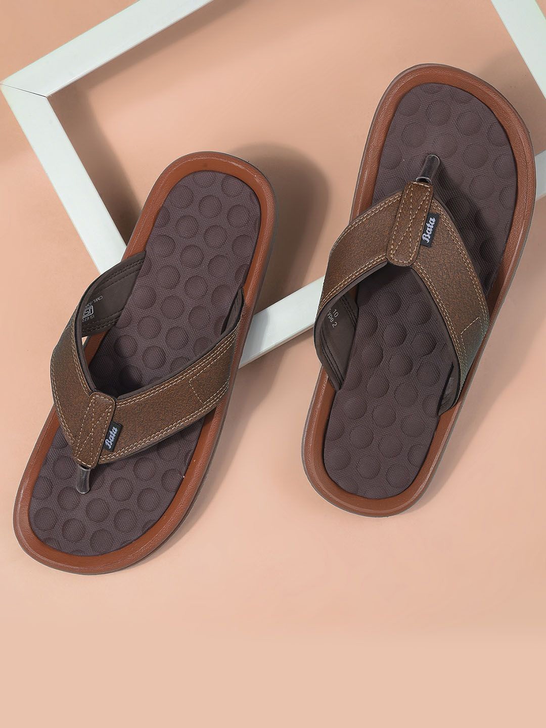 

Bata Men Thong Flip-Flops, Brown