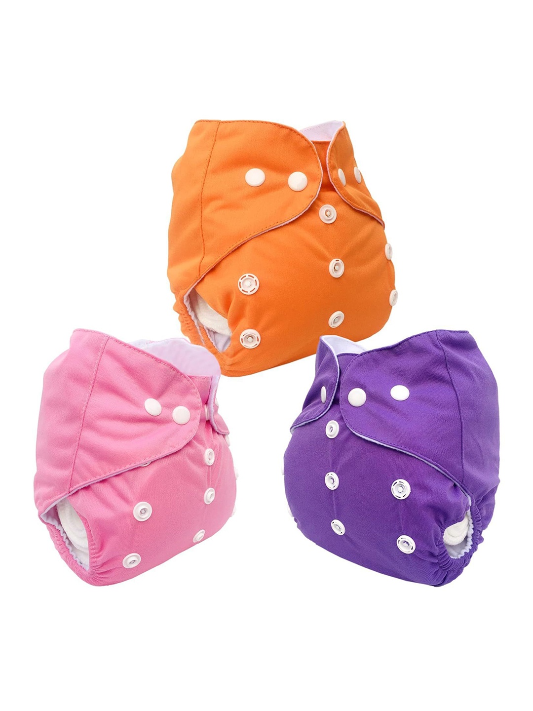 

Kritiu Kids Set Of 3 Reusable Waterproof Cloth Diaper Without Insert Pad, Pink