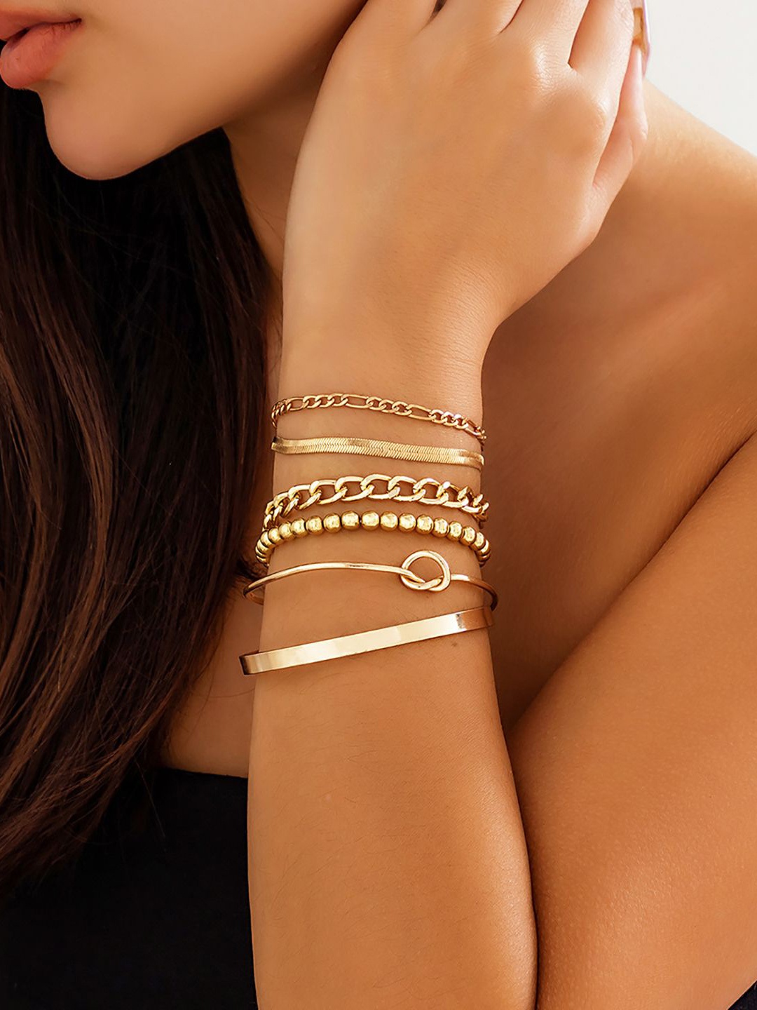 

StyleCast x Revolte Women 6 Handcrafted Gold-Plated Link Bracelet