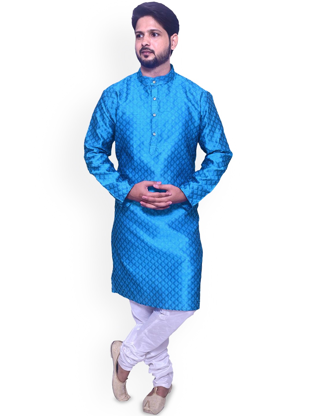 

Om Shubh Mangalam Geometric Printed Regular Straight Kurta with Churidar, Blue