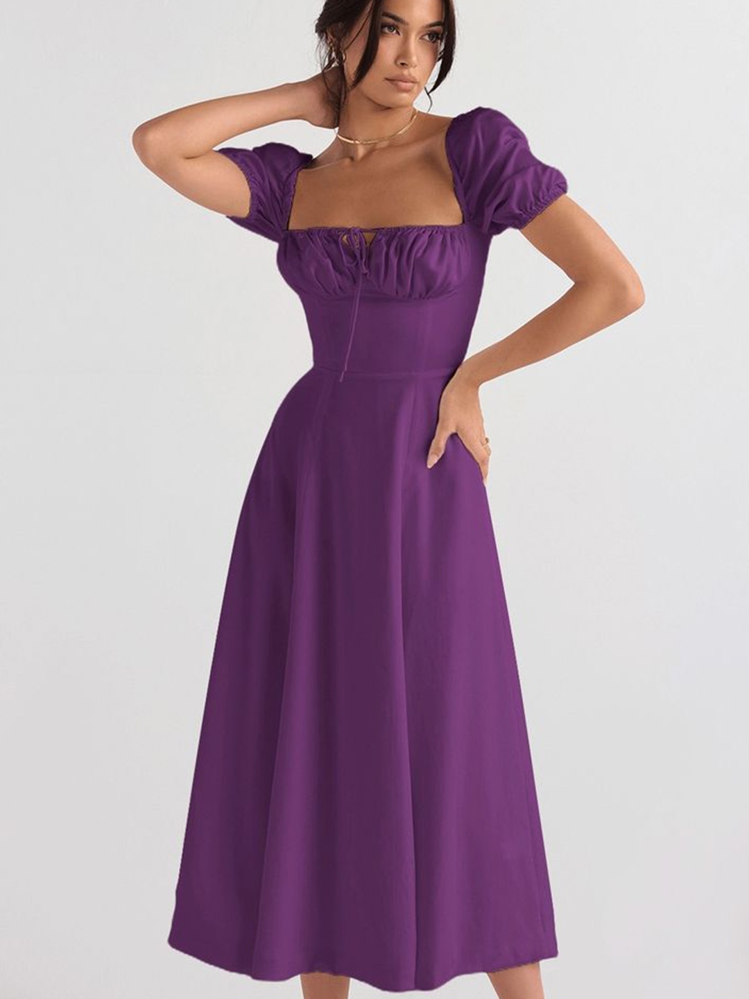 

LULU & SKY Off-Shoulder Fit & Flare Midi Dress, Purple