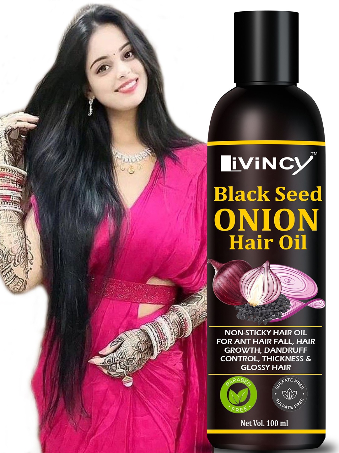 

LIVINCY Black Seed Onion Hair Oil - 100 ml, Transparent
