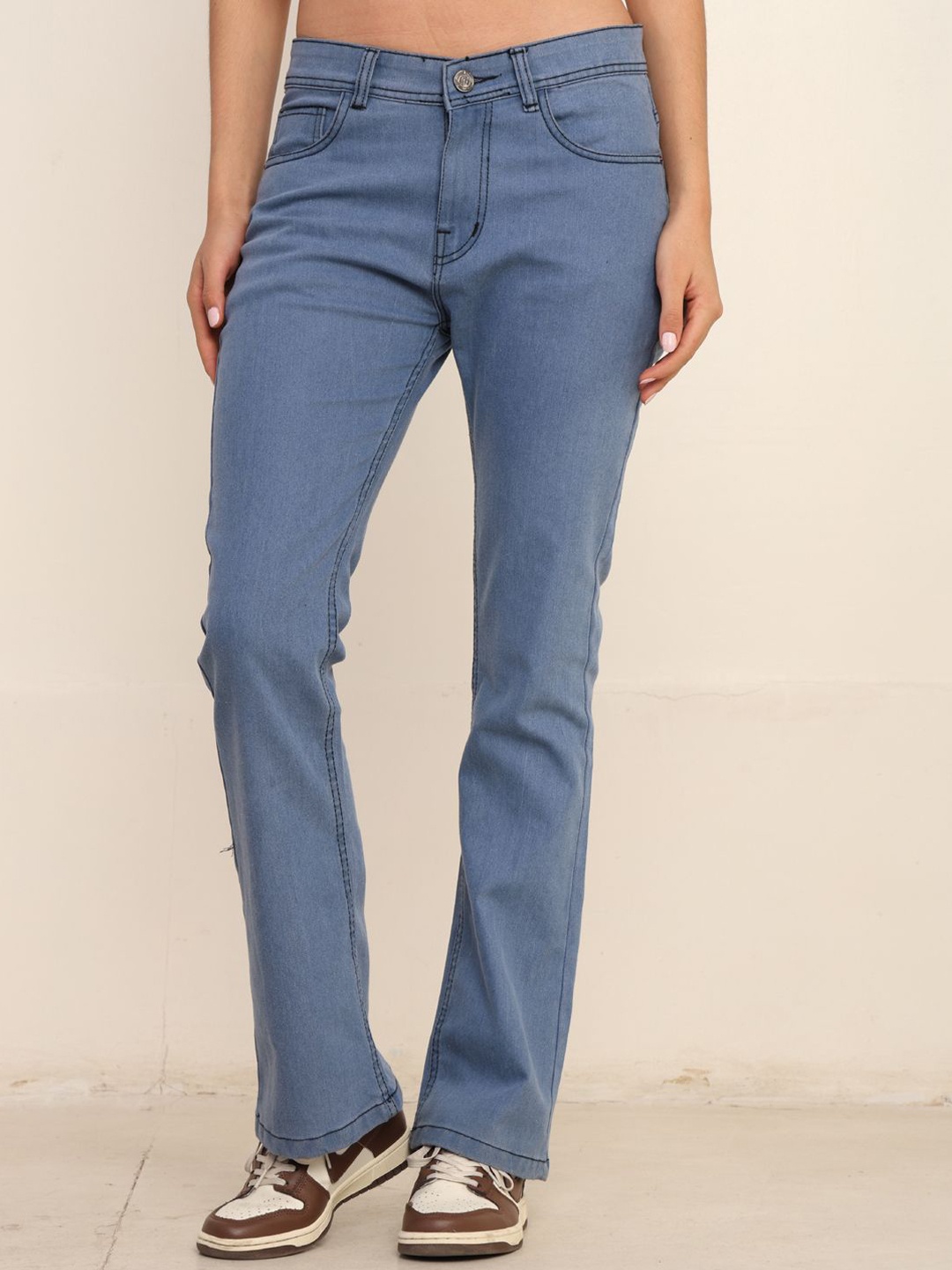 

INDIROCKS Women Comfort Straight Fit High-Rise Stretchable Jeans, Blue
