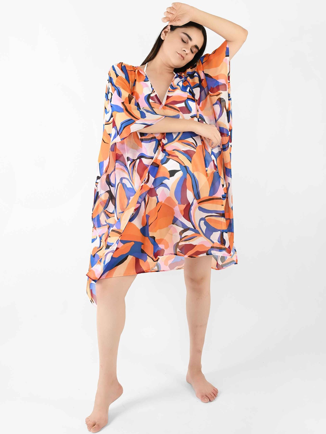 

Blissence Printed Cover Up Top, Orange