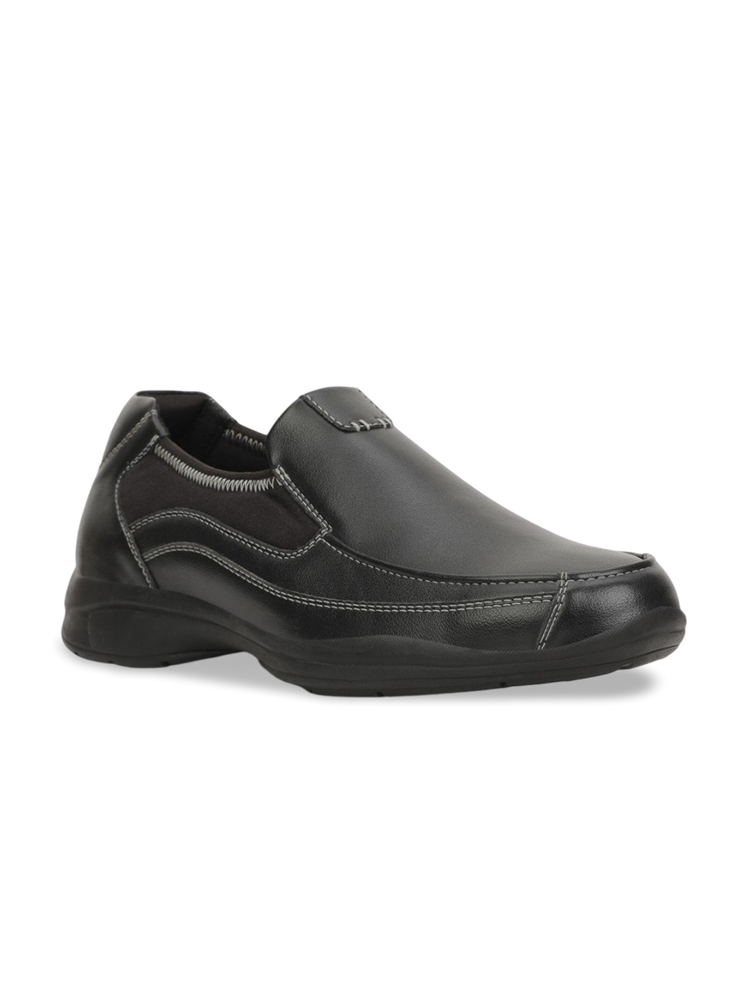 

Bata Men Round Toe Formal Slip-On Shoes, Black