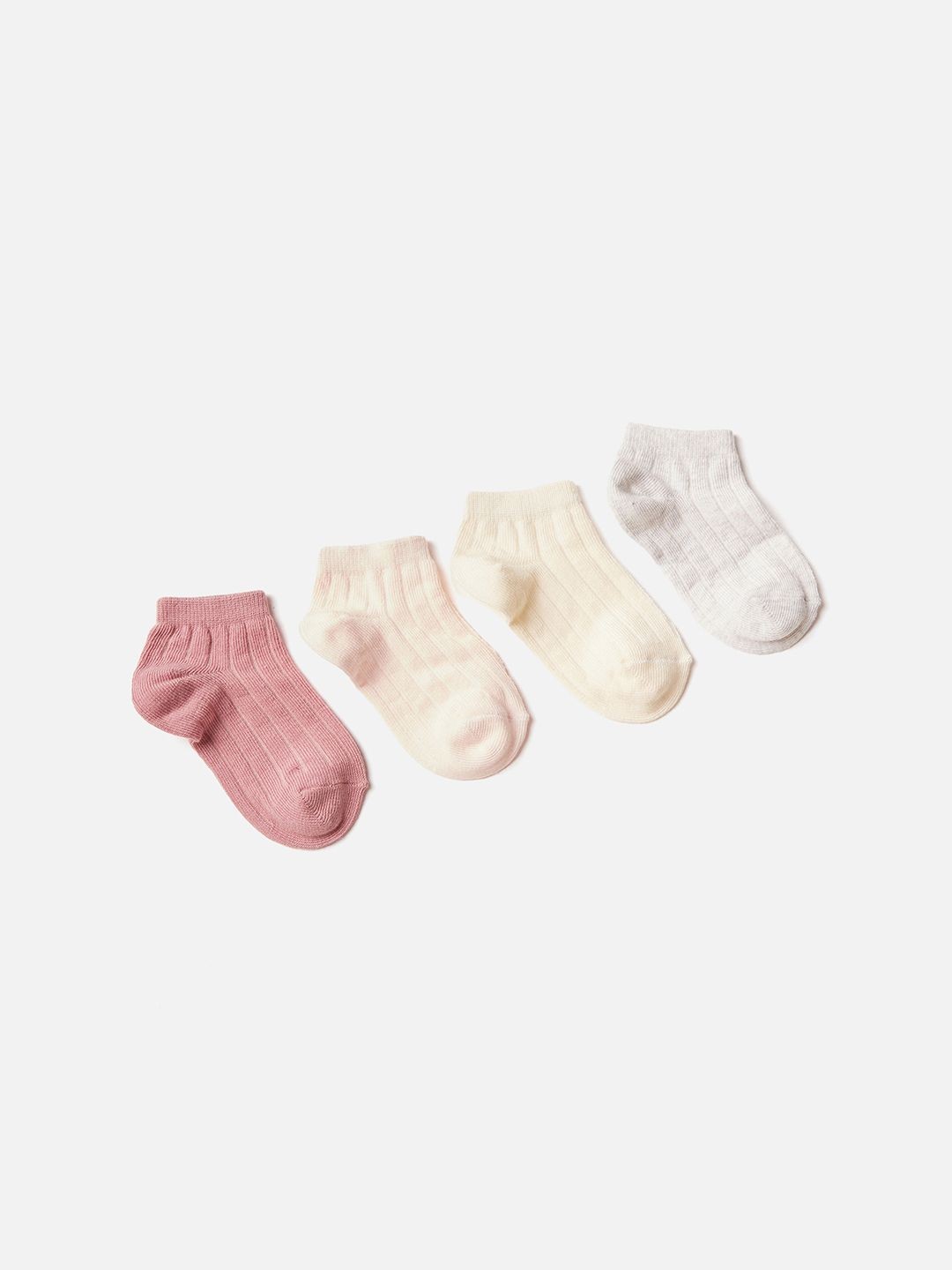 

Juniors by Babyshop Infants Girls Pack Of 4 Textured Ankle Length Socks, Pink