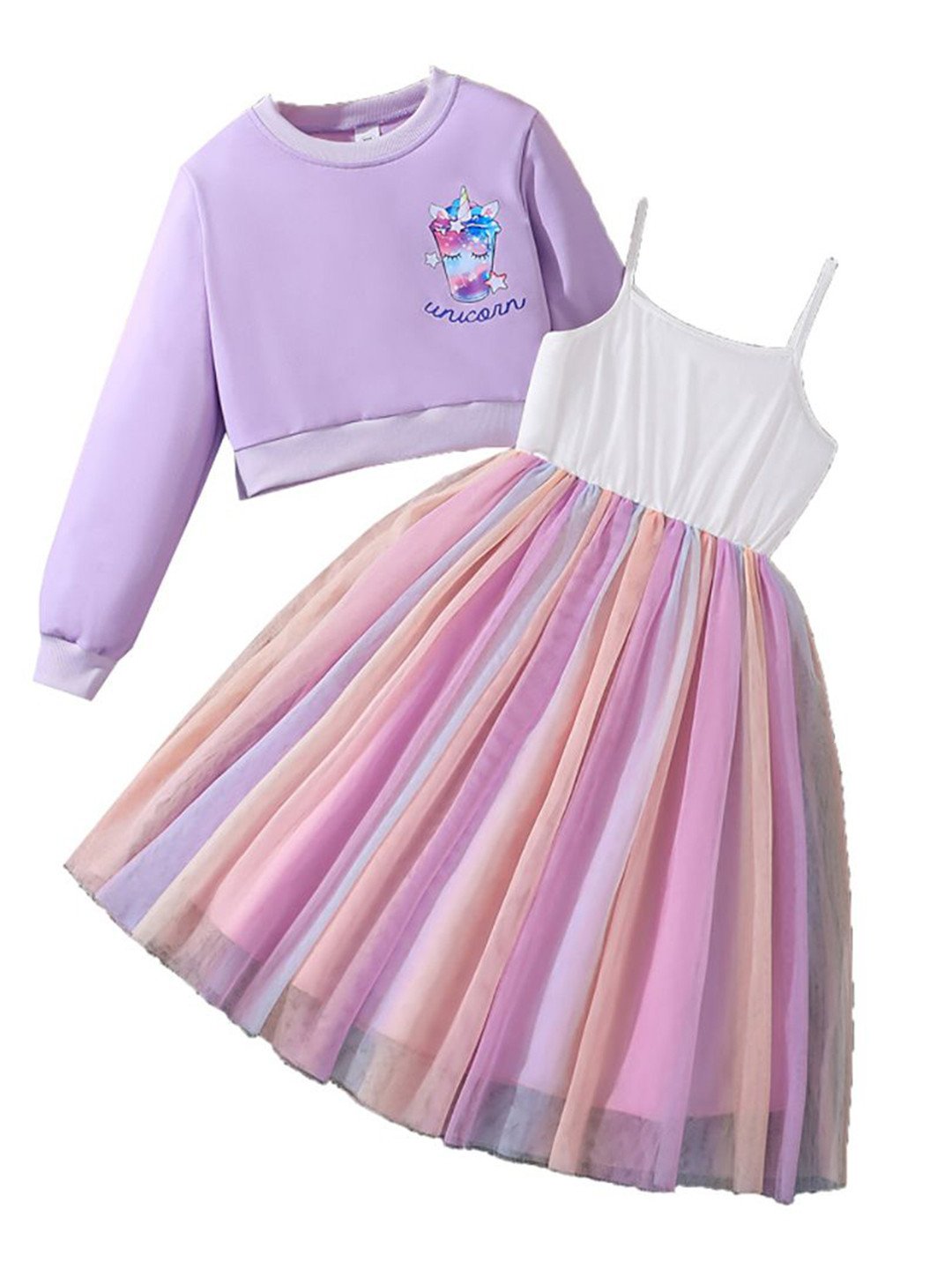 

StyleCast x Revolte Girls Printed Top with Skirt, Purple